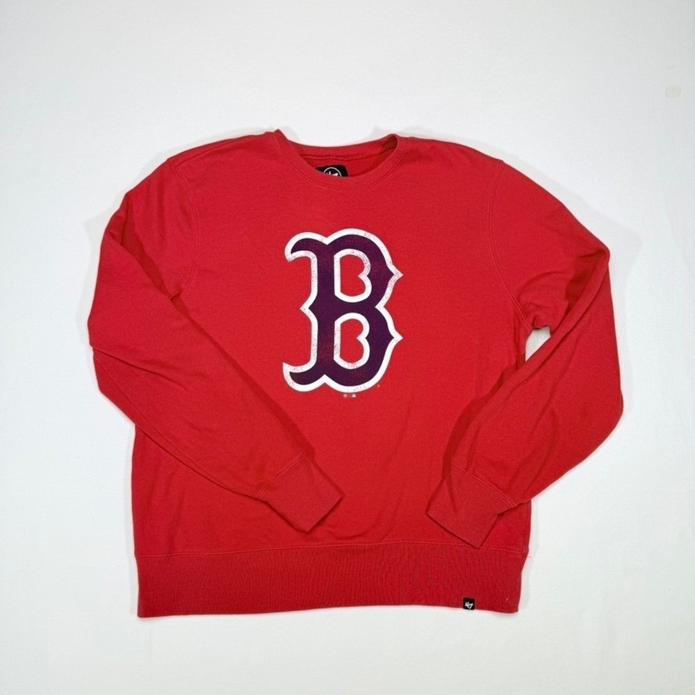 Red Crewneck Sweatshirt with Contrasting 'B' Chest Logo